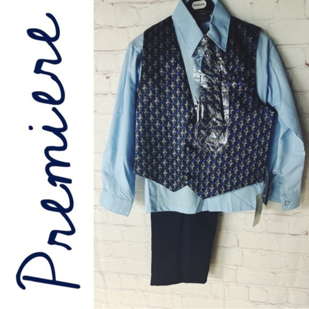 Premiere Blue Boys' 4pc Suit Set NEW